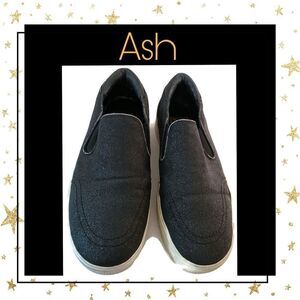 Ash Women’s Black Glitter Slip-On Loafers 38 7